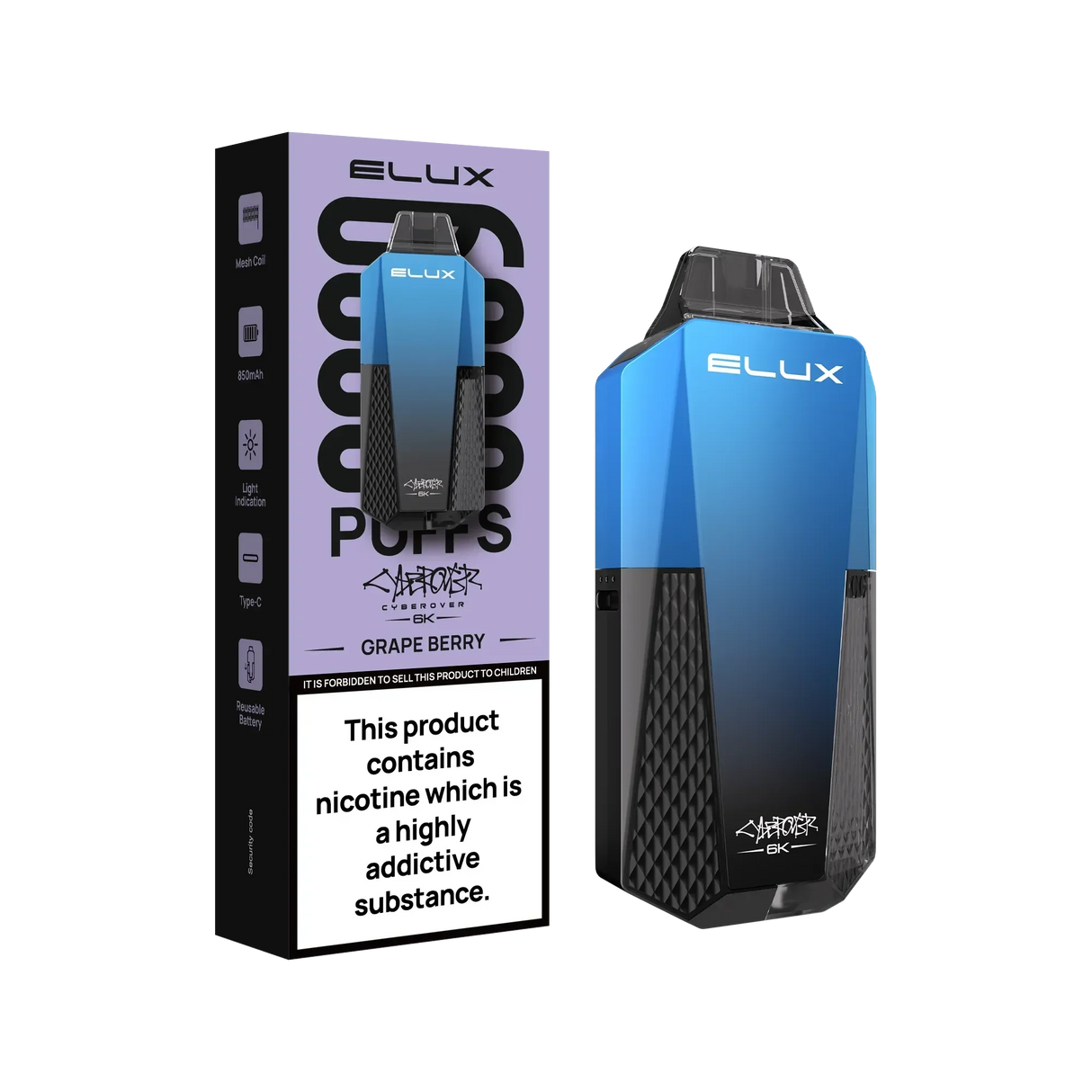 Elux Cyberover 6k Grape Berry