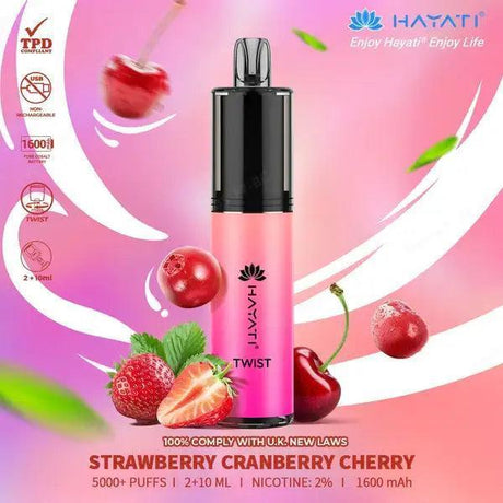 Hayati Twist 5000 Strawberry Cranberry Cherry 
