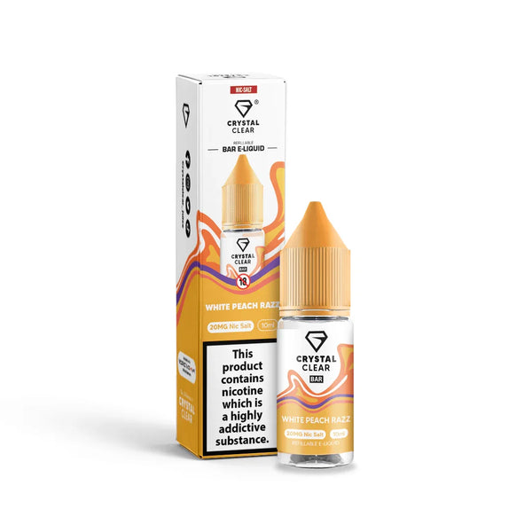 Crystal Clear White Peach Razz Salt Nicotine - Vape Connect Online