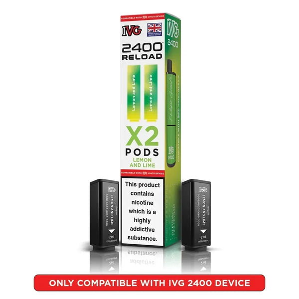 IVG 2400 Reload Pods Lemon &  Lime (2 Pods)
