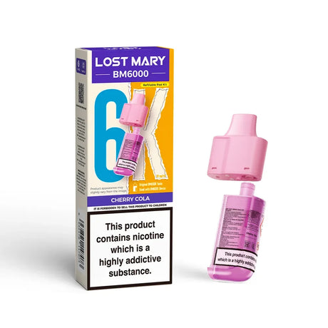 Lost Mary BM6000 pods packaging with Cherry Cola Flavour