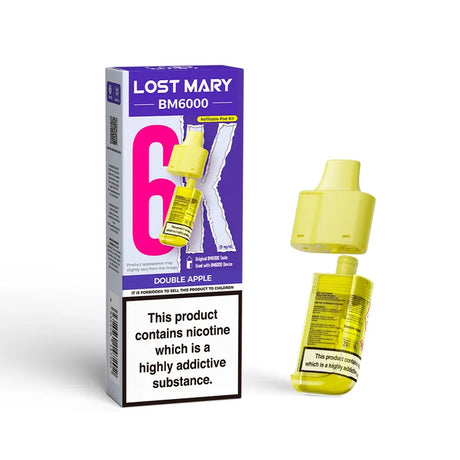 Lost Mary BM6000 pods packaging with Double Apple Flavour