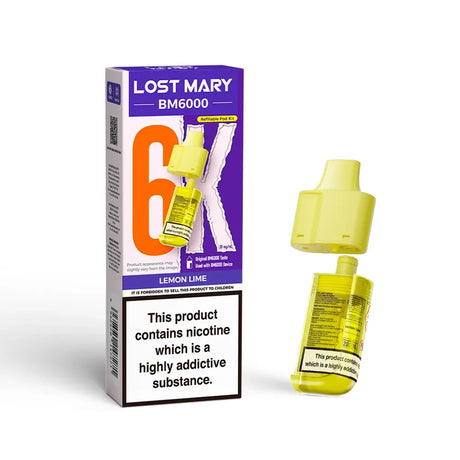 Lost Mary BM6000 pods packaging with Lemon Lime Flavour